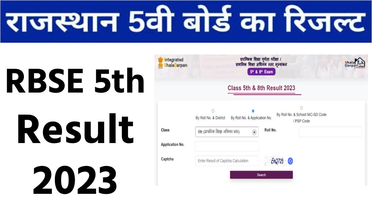 RBSE 5th Result 2023 SMS Name Roll Number Wise राजस्थान बोर्ड 5वीं