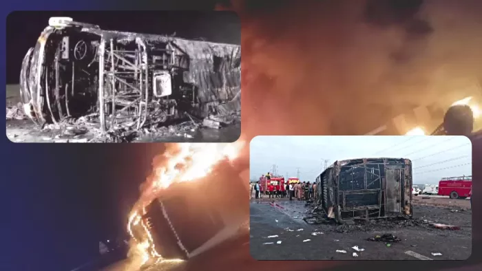महाराष्ट्र के यवतमाल में पुणे जा रही बस में लगी आग, 25 लोगों की जलकर मौत
