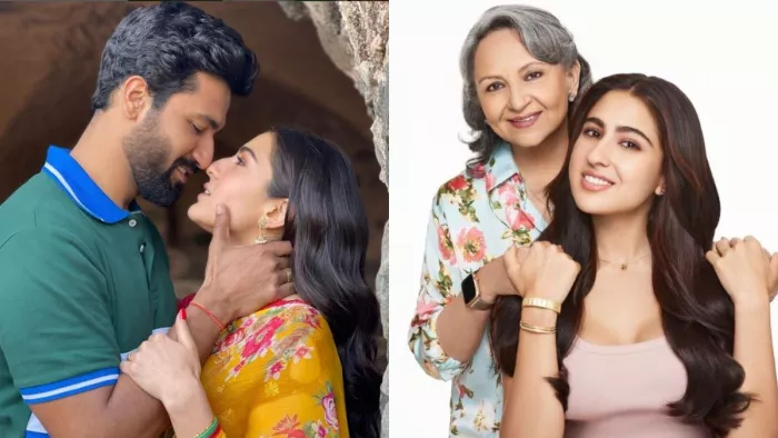 File Photo of Sara Ali Khan and Vicky Kaushal (Left) and Sharmila Tagore and Sara Ali Khan (Left)