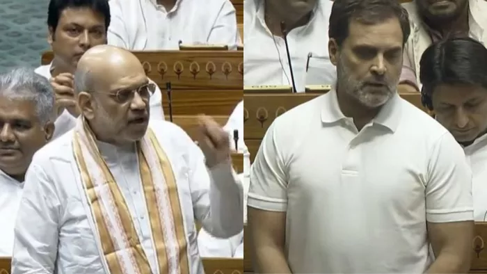 राहुल गांधी के बयान का अमित शाह ने जताया विरोध (फोटो-संसद टीवी)