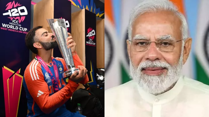 प्रधानमंत्री नरेंद्र मोदी ने विराट कोहली से की थी बात। इमेज- बीसीसीआई, सोशल मीडिया