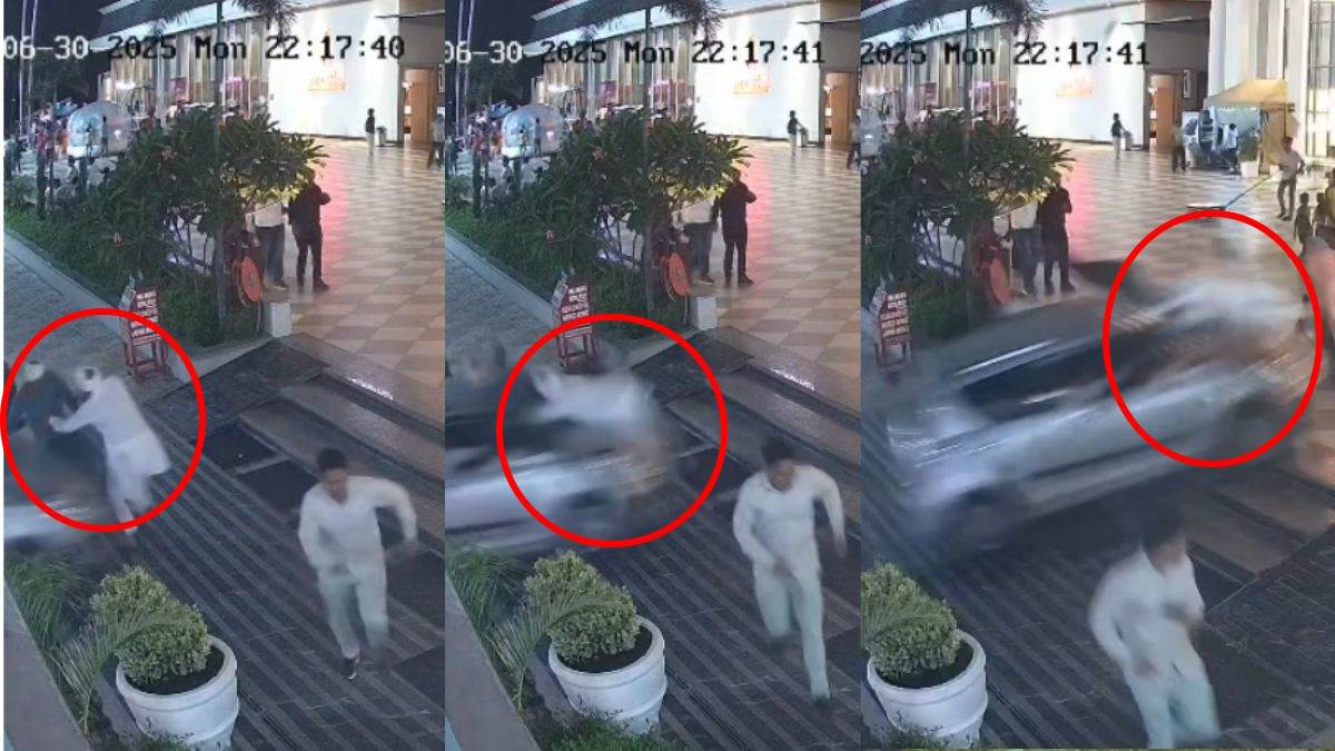 hapur accident cctv footage speeding car kills man celebrating birthday