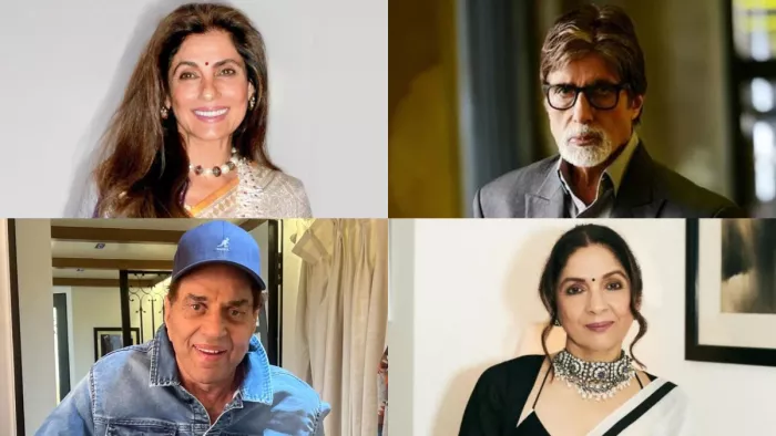 Dharemendra amitabh bachchan to Dimple Kapadia And Neena gupta in Bollywood.