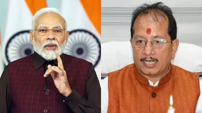 प्रधानमंत्री नरेंद्र मोदी और बिहार के डिप्टी CM विजय सिन्हा। (फाइल फोटो)