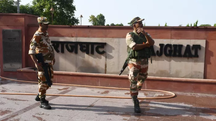 नई दिल्ली- जी-20 शिखर सम्मेलन की रिहर्सल के चलते कड़ी निगरानी करते आइटीबीपी के जवान। फोटो- ध्रुव कुमार