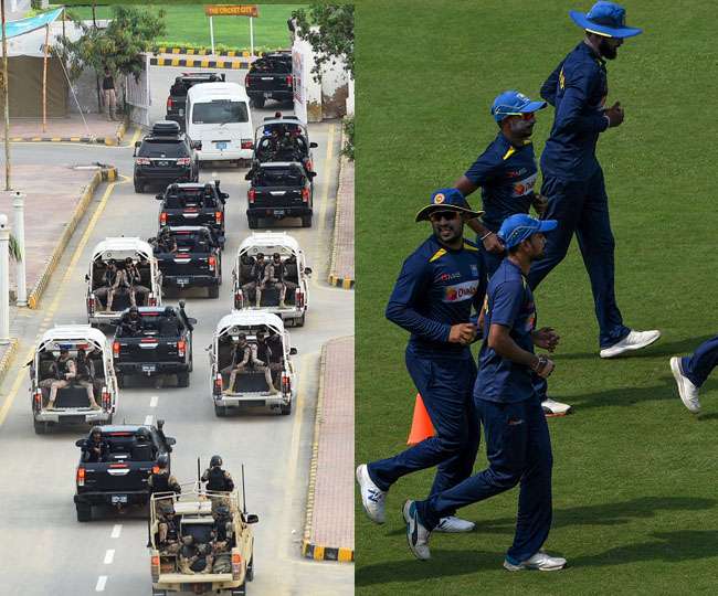 पाकिस्तान में श्रीलंकाई टीम को मुहैया कराई गई कड़ी सुरक्षा, काफिले में थीं 42 गाड़ियां