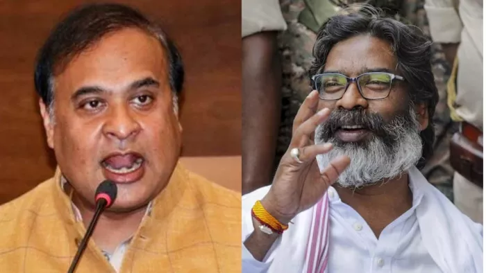असम के सीएम हिमंत सरमा और झारखंड के सीएम हेमंत सोरेन (जागरण)