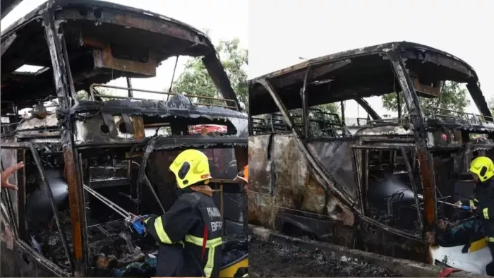 Bangkok school bus fire थाईलैंड में स्कूल बस में आग लगने से 25 की मौत।