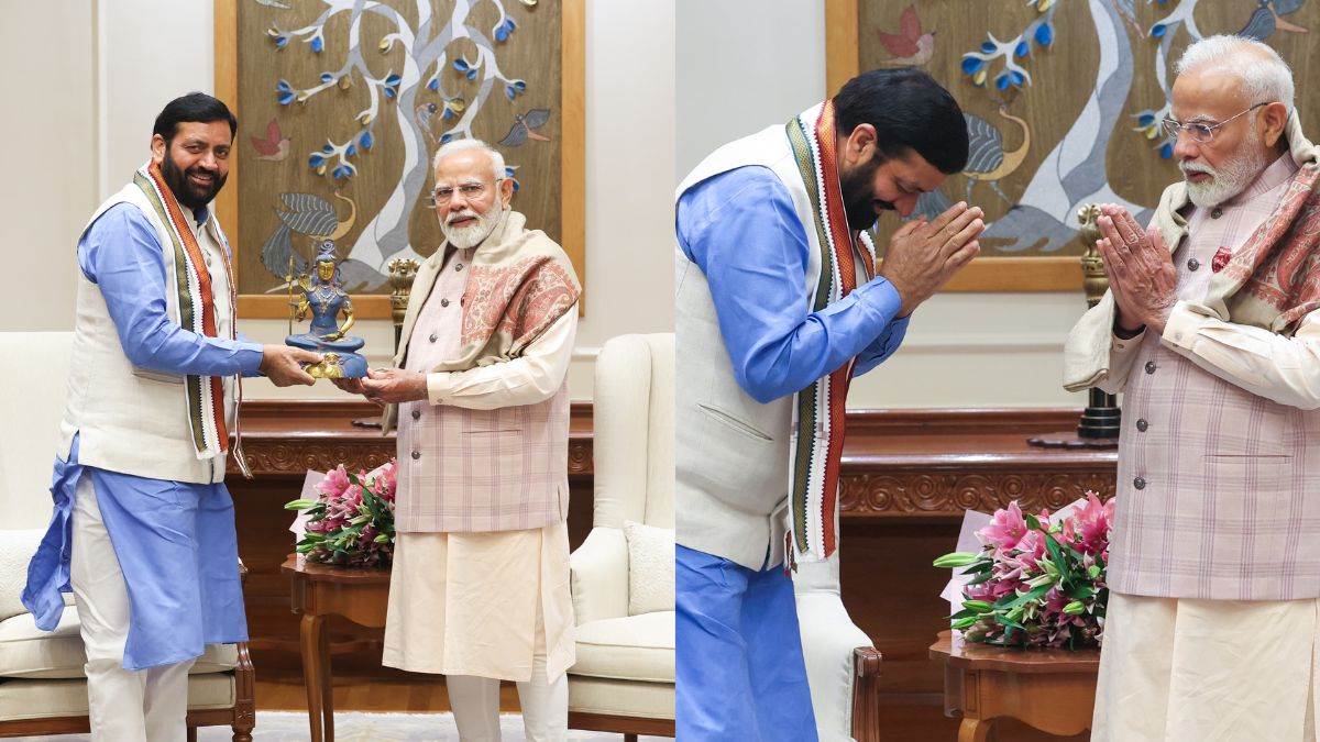 haryana cm nayab saini meets pm modi discusses government achievements and gita mahotsav