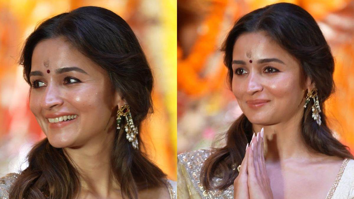alia bhatt visits ayan mukherji and rani durga puja pandal her look goes viral