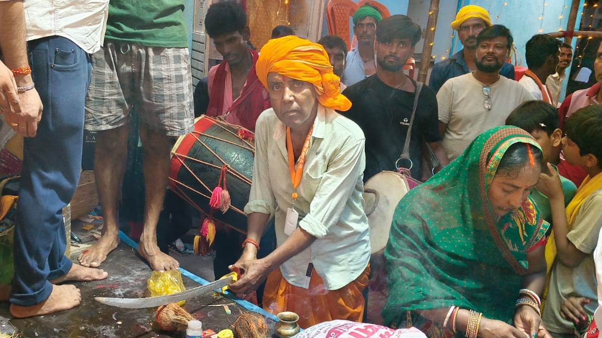 bael sacrifice on mahanavami in maner traditional puja performed atmosphere of excitement in the area