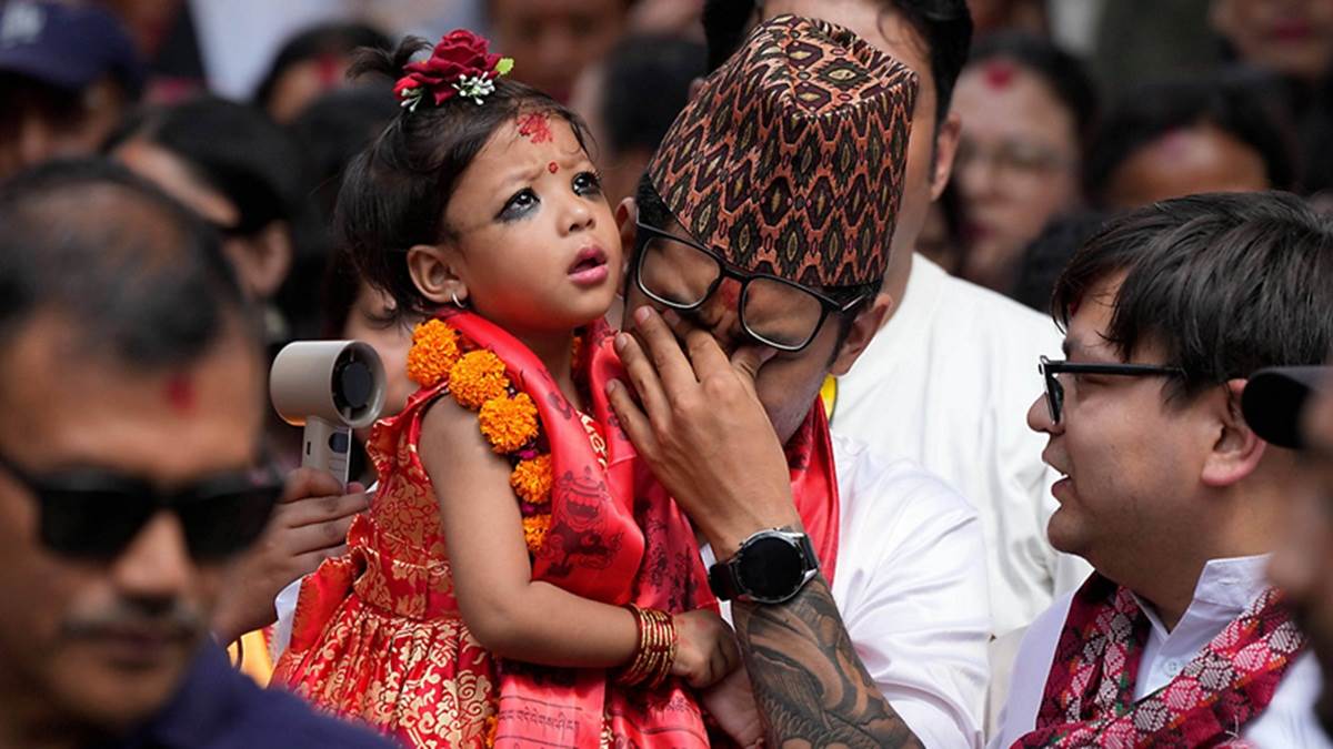 nepal chooses 2 year old girl as new living goddess