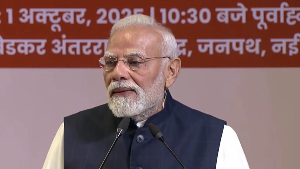 pm modi attends rss centenary celebrations in delhi commemorative ticket
