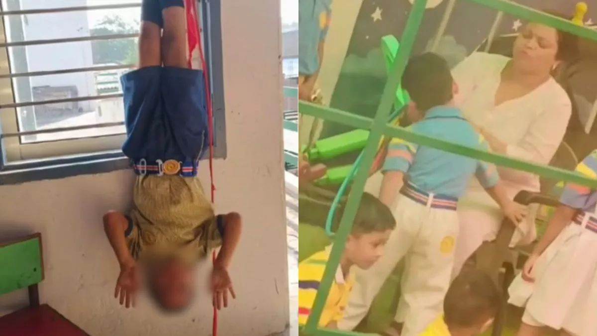 a child was hanged upside down in a panipat school the principal and driver are on police remand the rope recovered