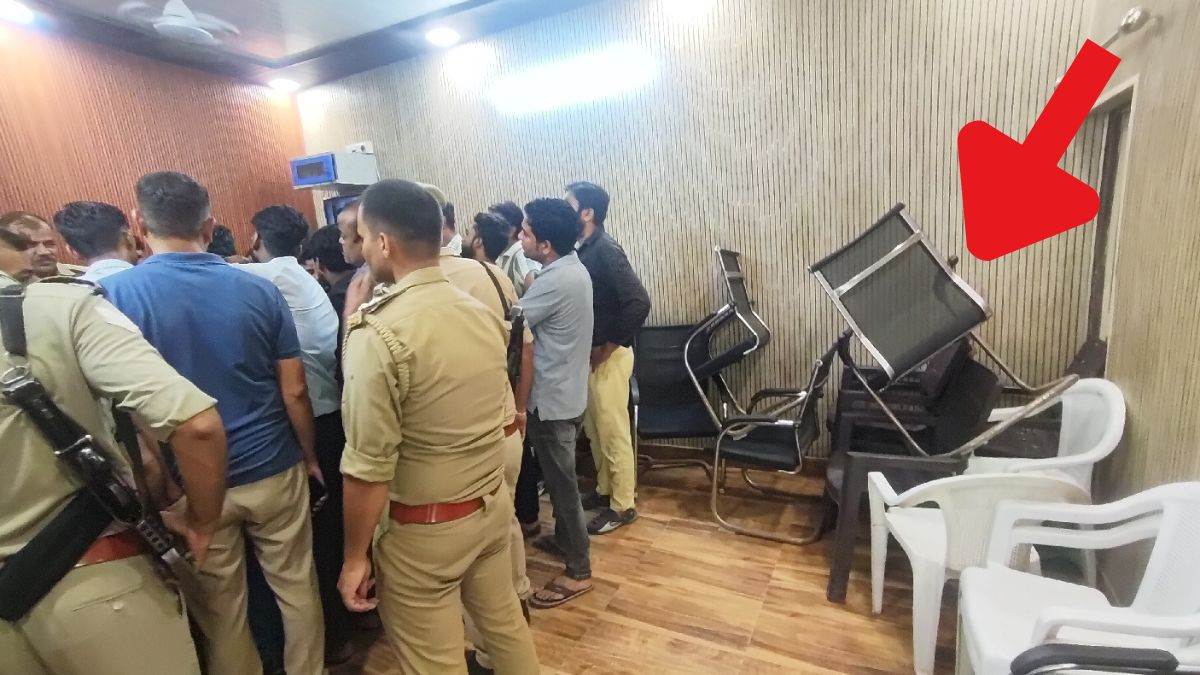 bjp workers uproar at police station cops helpless