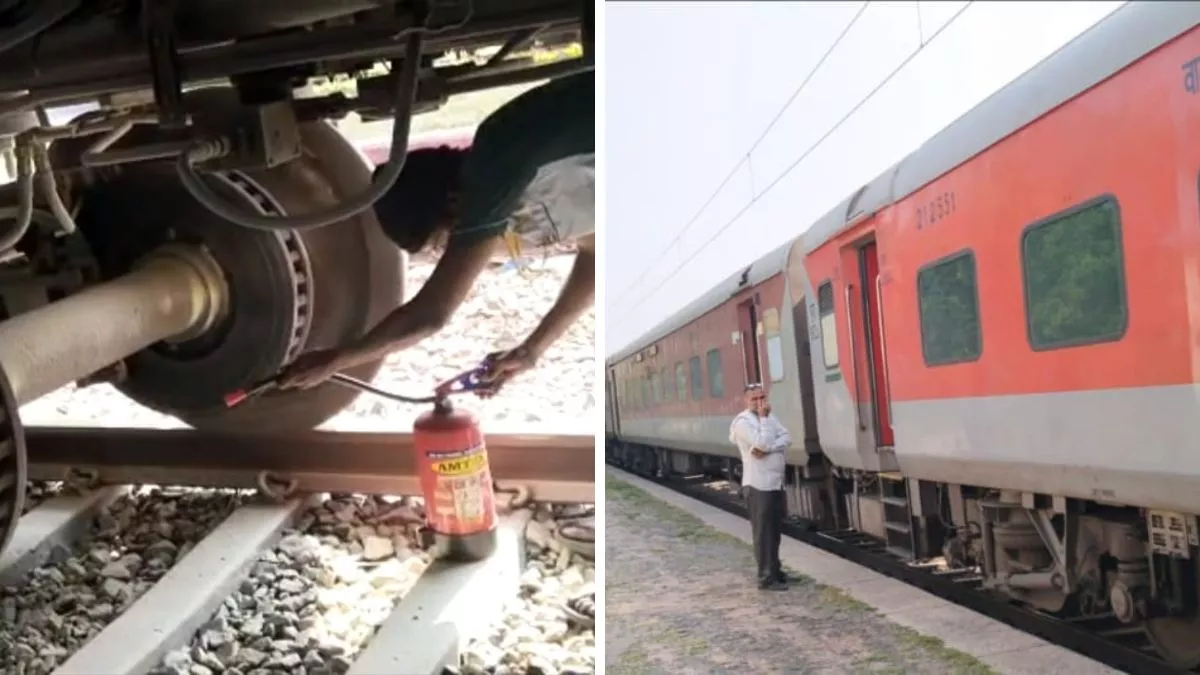कानपुर देहात में अंबियापुर स्टेशन के पास ट्रेन रुकी।