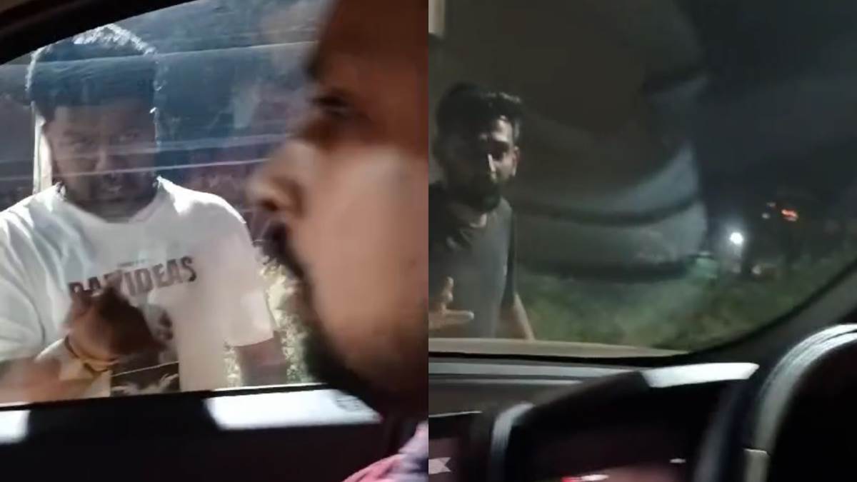 bengaluru road rage incident viral video of miscreants stopping a car and threw stone on the glass
