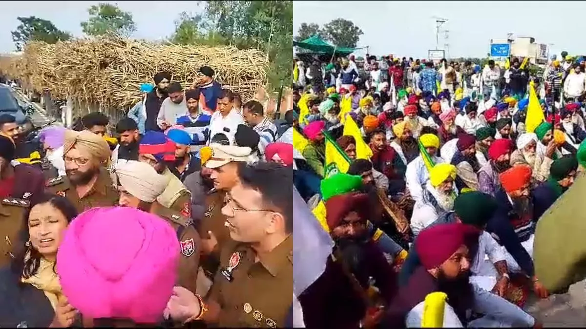 Hoshiarpur News- किसानों ने मांगों को लेकर जालंधर-पठानकोट हाईवे पर लगाया जाम, बीते एक घंटे से वाहनों की लगी लाइन