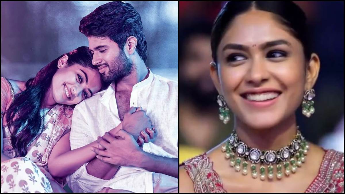vijay deverakonda and rashmika mandanna pool photos from maldives shown at mrunal thakur movie hi nanna event