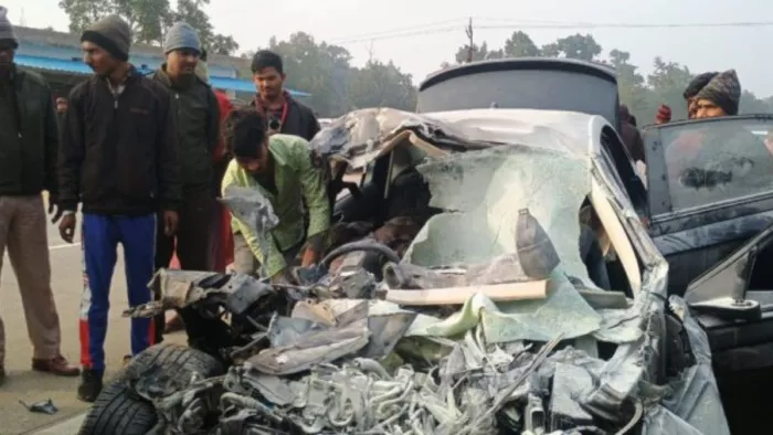 छत्तीसगढ़ के बिलासपुर राष्ट्रीय राजमार्ग पर बड़ा हादसा (फोटो-जागरण)
