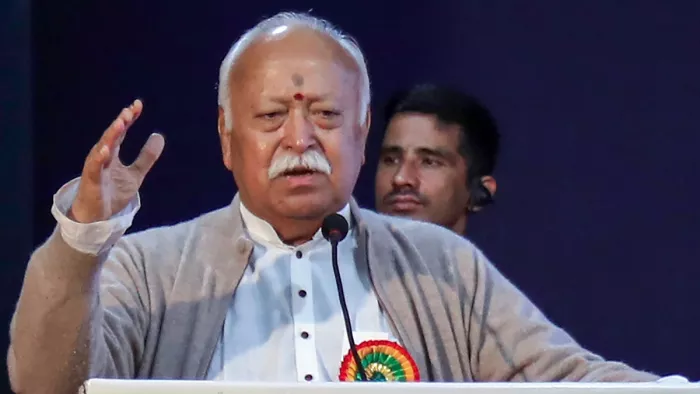 राष्ट्रीय स्वयंसेवक संघ (RSS) के सरसंघचालक मोहन भागवत।