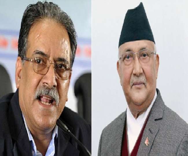 पुष्प कमल दहल प्रचंड और केपी शर्मा की फाइल फोटो।