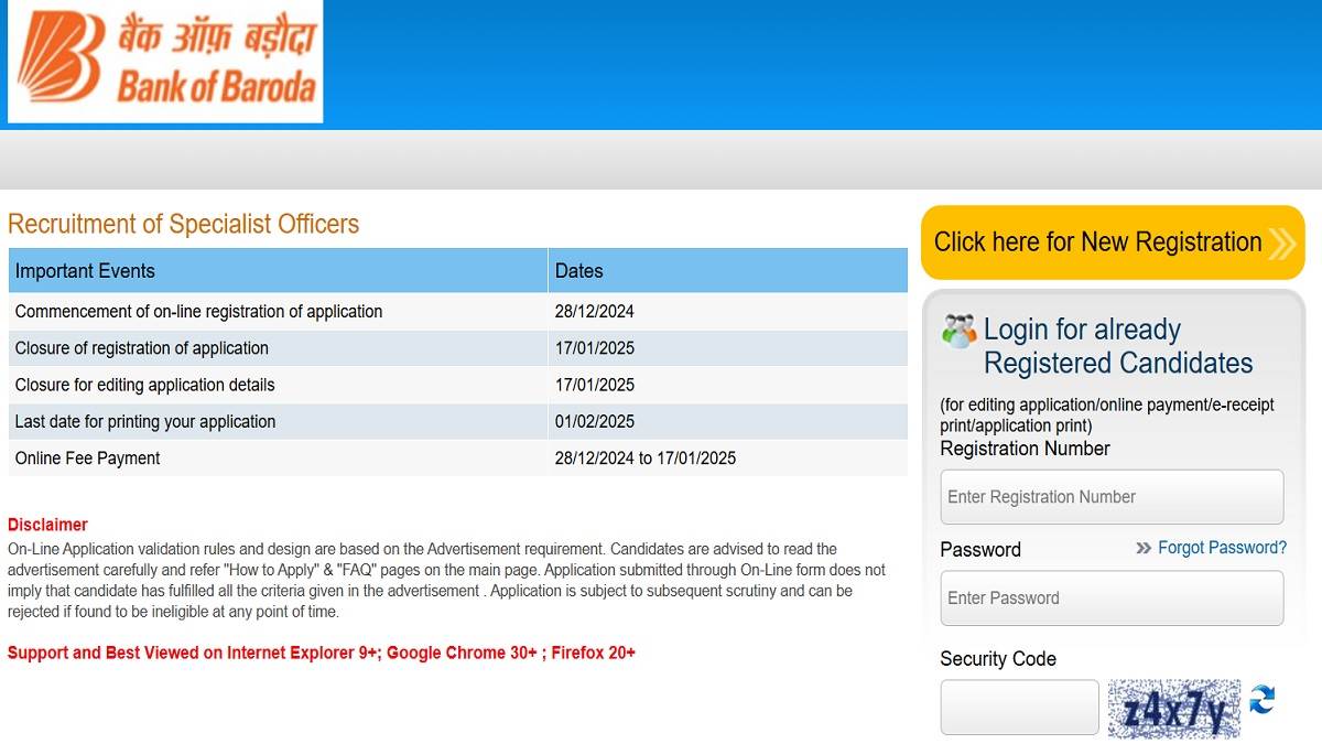 bob so recruitment 2025 announcement of recruitment for specialist officer posts in bank of baroda you can apply till 17 january