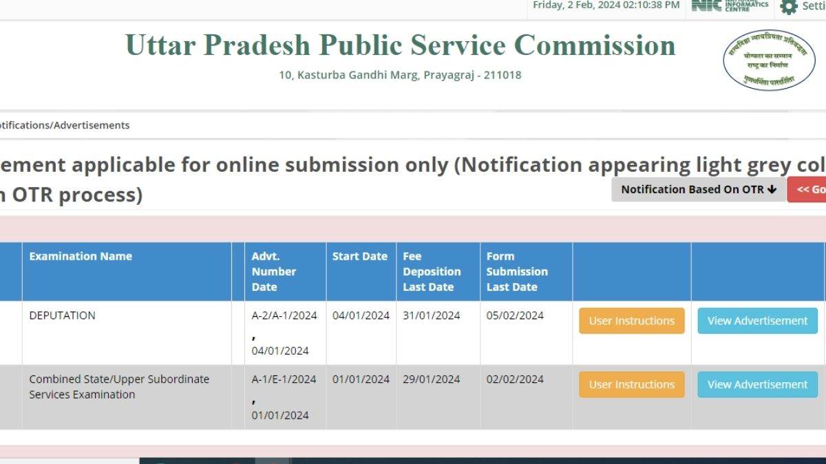 uppsc pcs exam 2024 uppsc will close the submission process for pcs exam today on february 22024