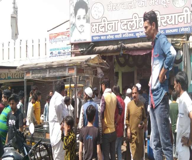 मेरठ में बिरयानी का ठेला पलटा, जमकर हंगामा
