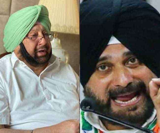 कैप्टन अमरिंदर सिंह व नवजोत सिंह सिद्धू की फाइल फोटो।
