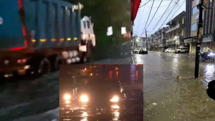 दिल्ली-एनसीआर में तेज बारिश होने से सड़कों पर हुआ जलभराव। फोटो- सोशल मीडिया