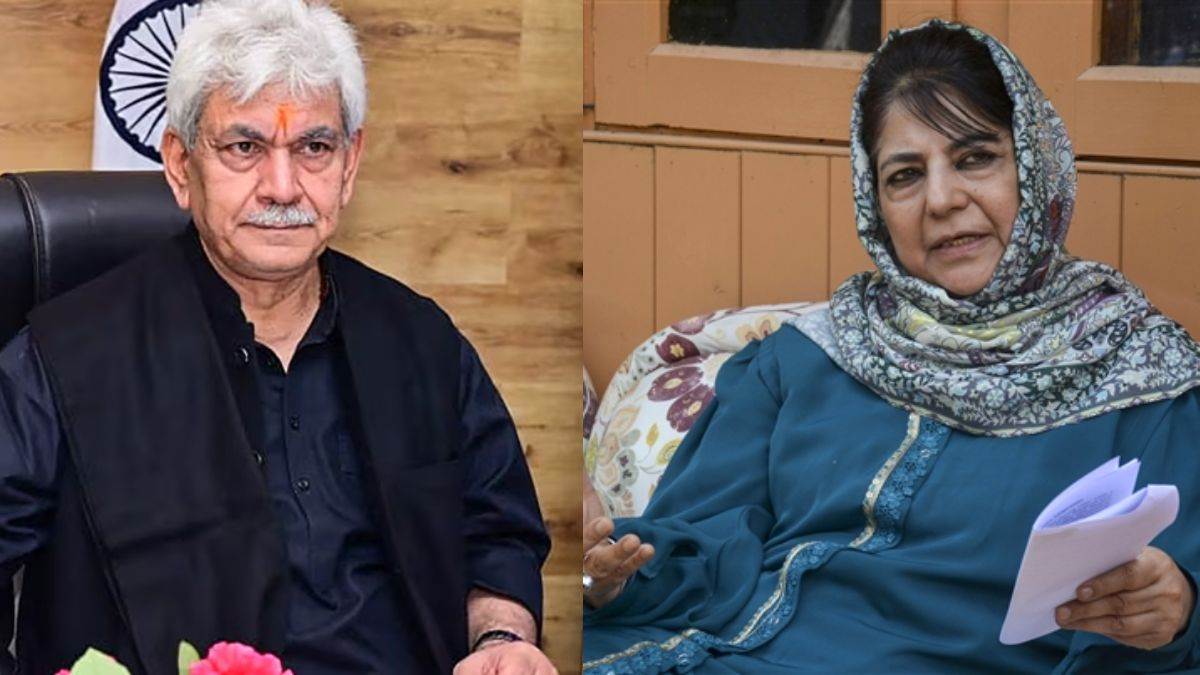 mehbooba mufti meets lieutenant governor manoj sinha discusses srinagar news kashmiri pandit return
