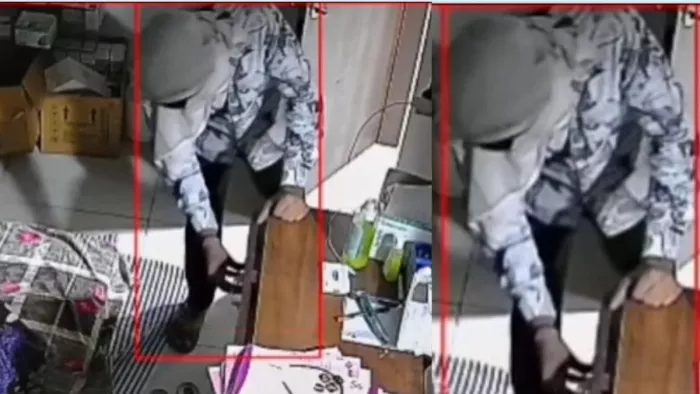 चोरी करता हुआ युवक सीसीटीवी कैमरे में हुआ कैद।