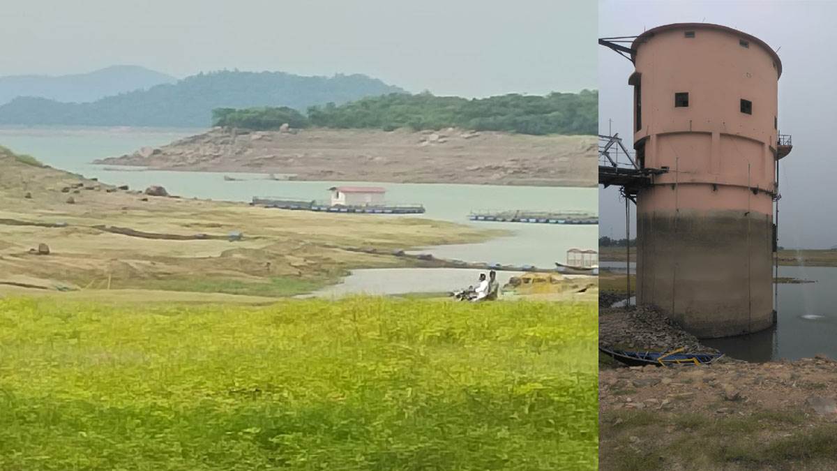 water is barely reaching even the intake well of maithon dam due to the decreasing water level