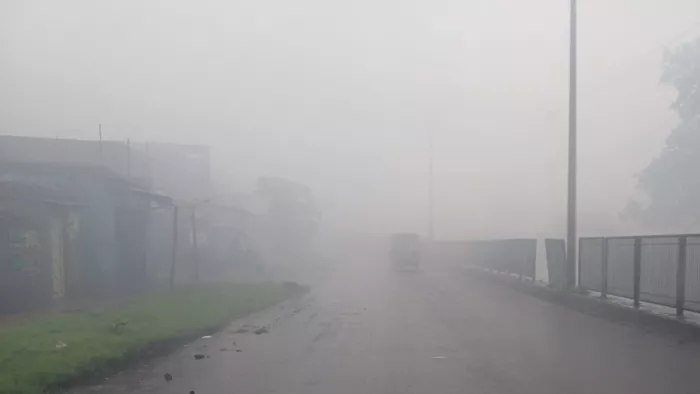 बारिश के कारण बीसीसीएल की खदानों से गैस रिसाव। फोटो- जागरण