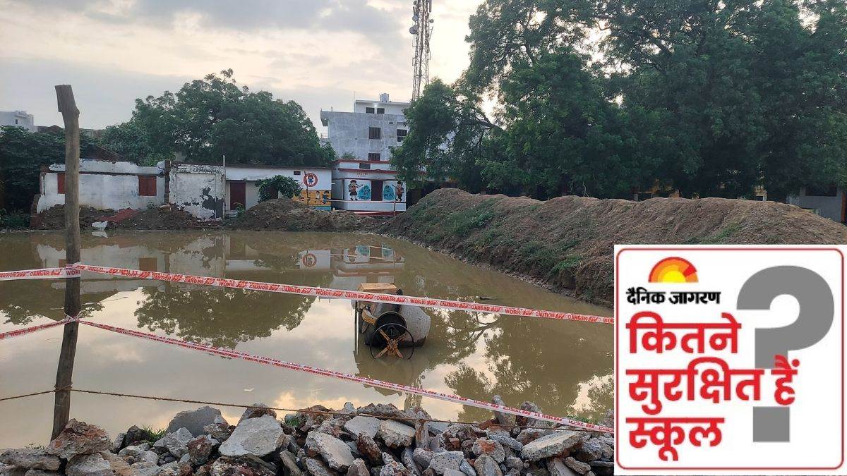 ncr noida news dilapidated school building poses risk to students lives