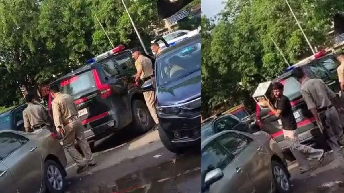 हिमाचल पुलिस के जवान चंडीगढ़ में वर्दी पहने पहुंचे ठेके पर, सरकारी गाड़ी में रखवाई शराब की पेटी, Video Viral