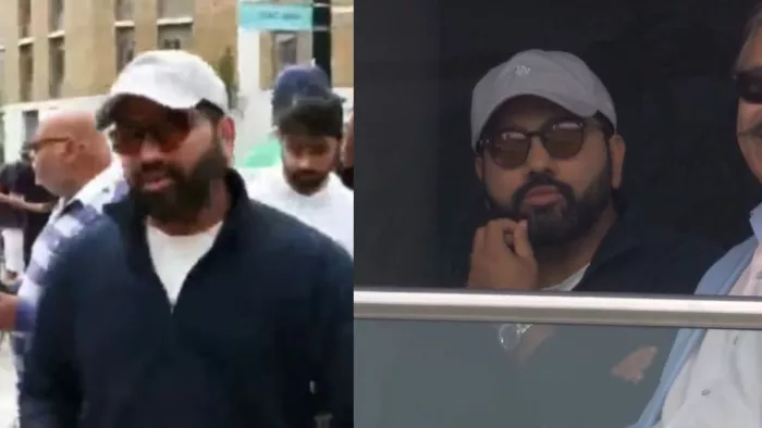 भारतीय टीम को सपोर्ट करने पहुंचे रोहित। इमेज- एक्स