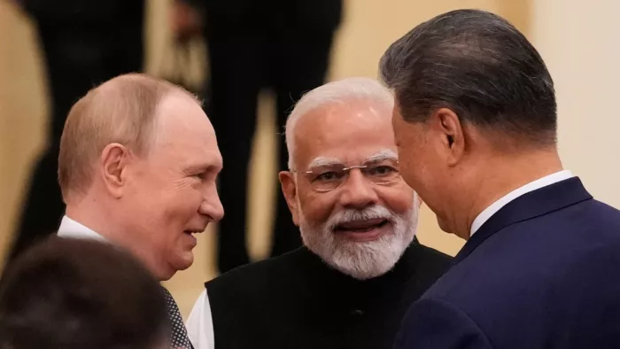 मोदी-पुतिन-चिनफिंग की मुलाकात से नरम पड़े अमेरिका के सुर (पीटीआई)