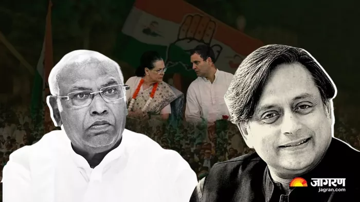 कांग्रेस अध्यक्ष पद के उम्मीदवार शशि थरुर और मल्लिकार्जुन खडगे