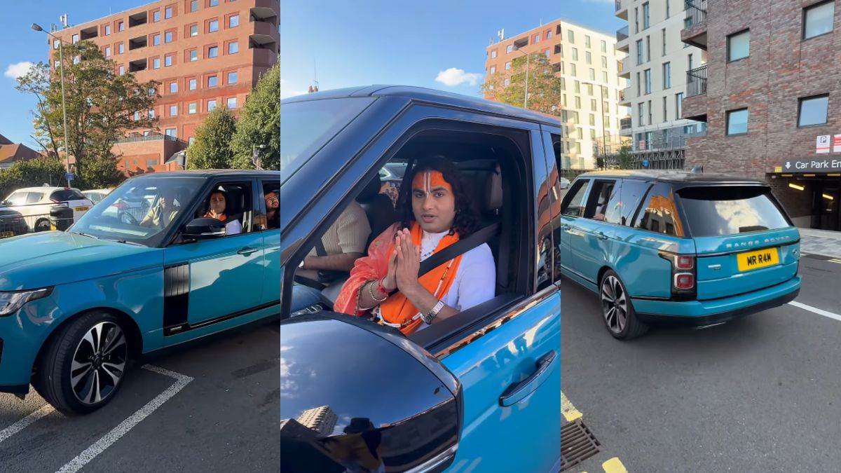 spiritual leader aniruddhacharya rides range rover in london viral video sparks reactions