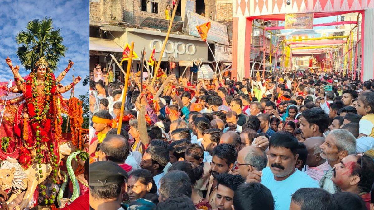 goddess durga was bid farewell amid chants of jai mata di
