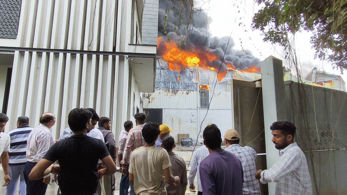 massive fire at tarawadi factory millions lost in blaze