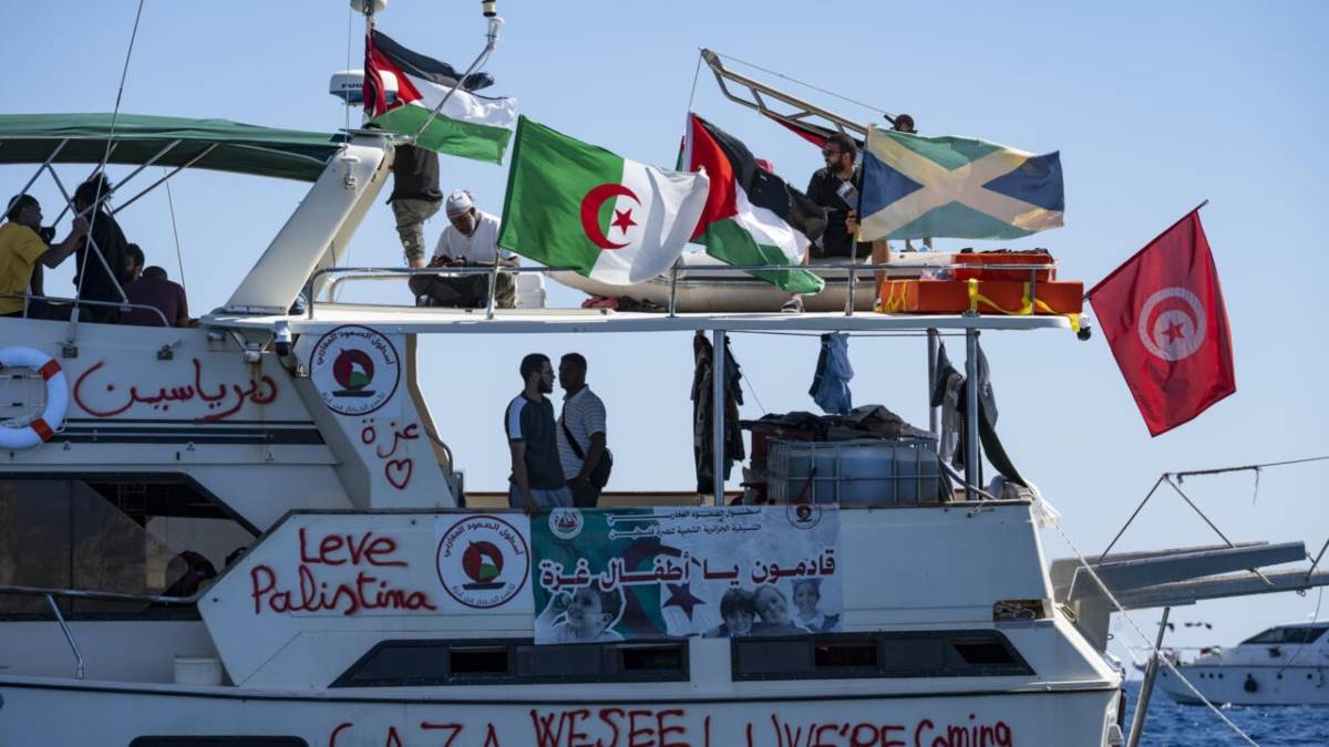 gaza aid convoy israeli navy blocks ships greta thunberg involved