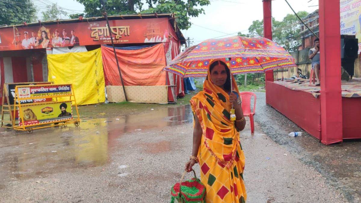 giridih durga puja celebrations dampened by heavy rainfall