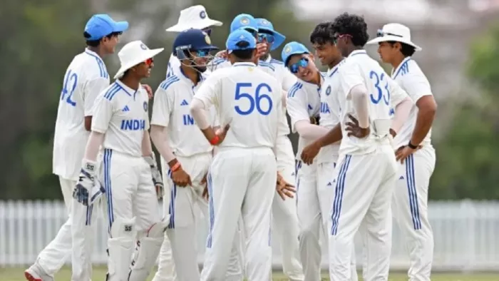 भारतीय अंडर-19 टीम ने ऑस्ट्रेलिया को एक पारी और 58 रन से हराया (Pic Credit - X)