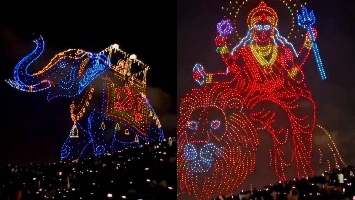 mysuru dusshera 2025 botlab dynamics company steals the show with a stunning drone lights