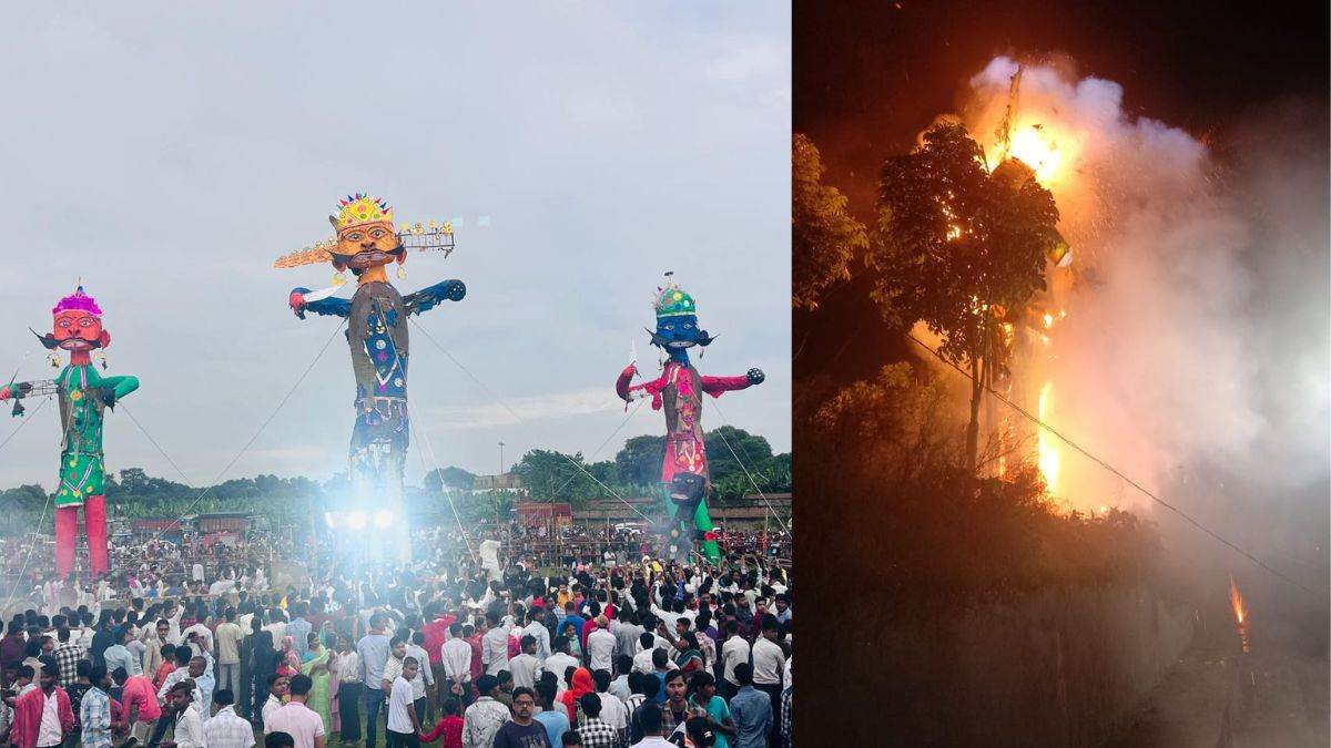 burning of effigies of ravana kumbhakarna and meghnath at samastipur