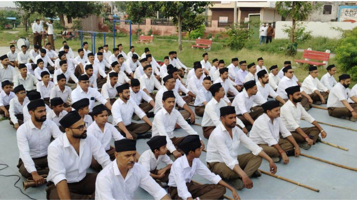 ncr rss celebrates 100 years with path sanchalan and shastra pujan in narnaul