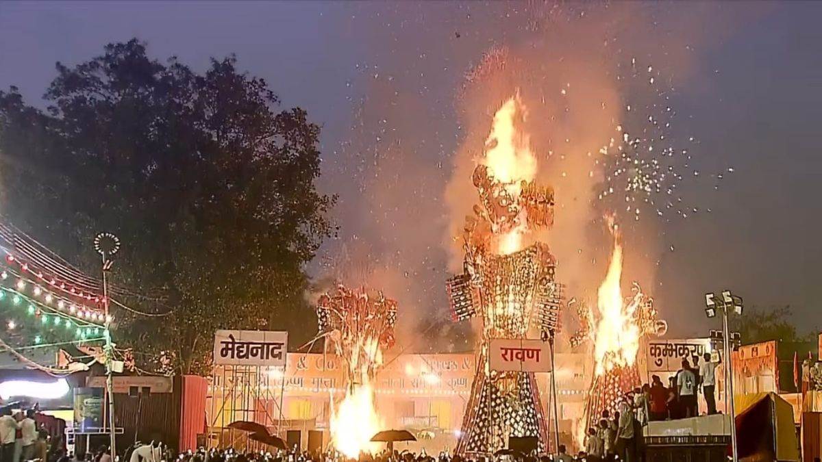 ncr vijayadashami in delhi ravan dahan amidst rain celebrations abound